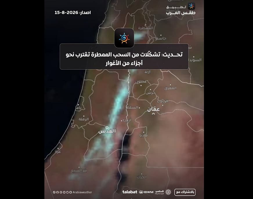 أمطار نادرة تصل للأغوار