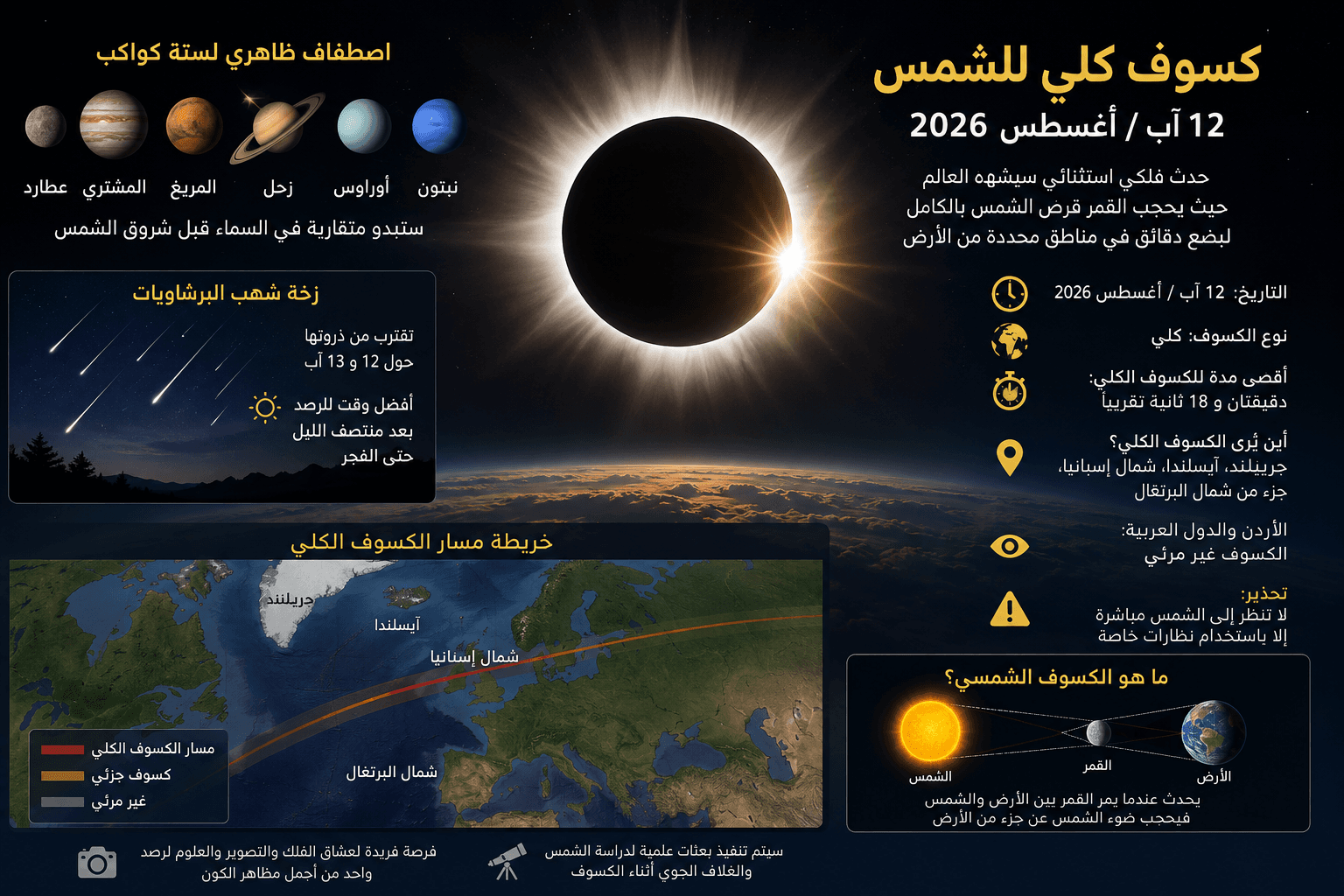August 12, 2026: Solar Eclipse and Six-Planet Alignment