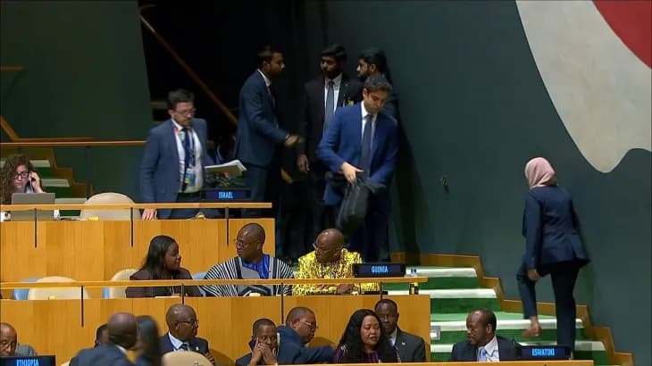 Israeli delegation leaves UN hall during Erdogan speech