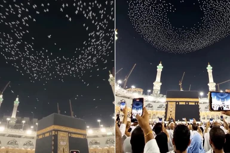 حلق الطيور فوق الكعبة هل من حادثة
