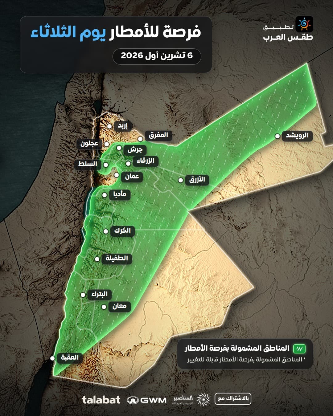 تراجع درجات الحرارة وفرصة للأمطار في الجنوب والشرق