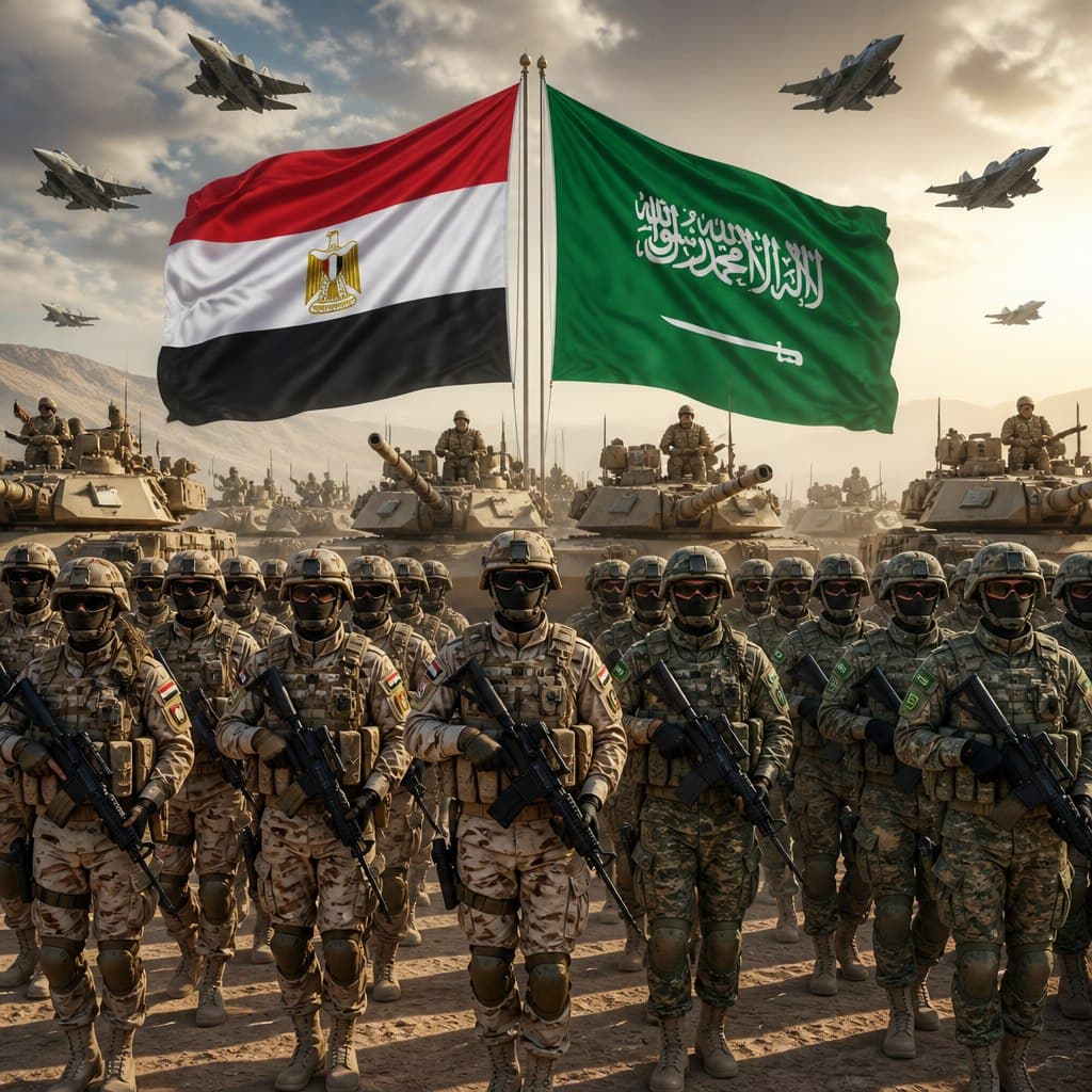 Egyptian and Saudi armies unite as a strong force