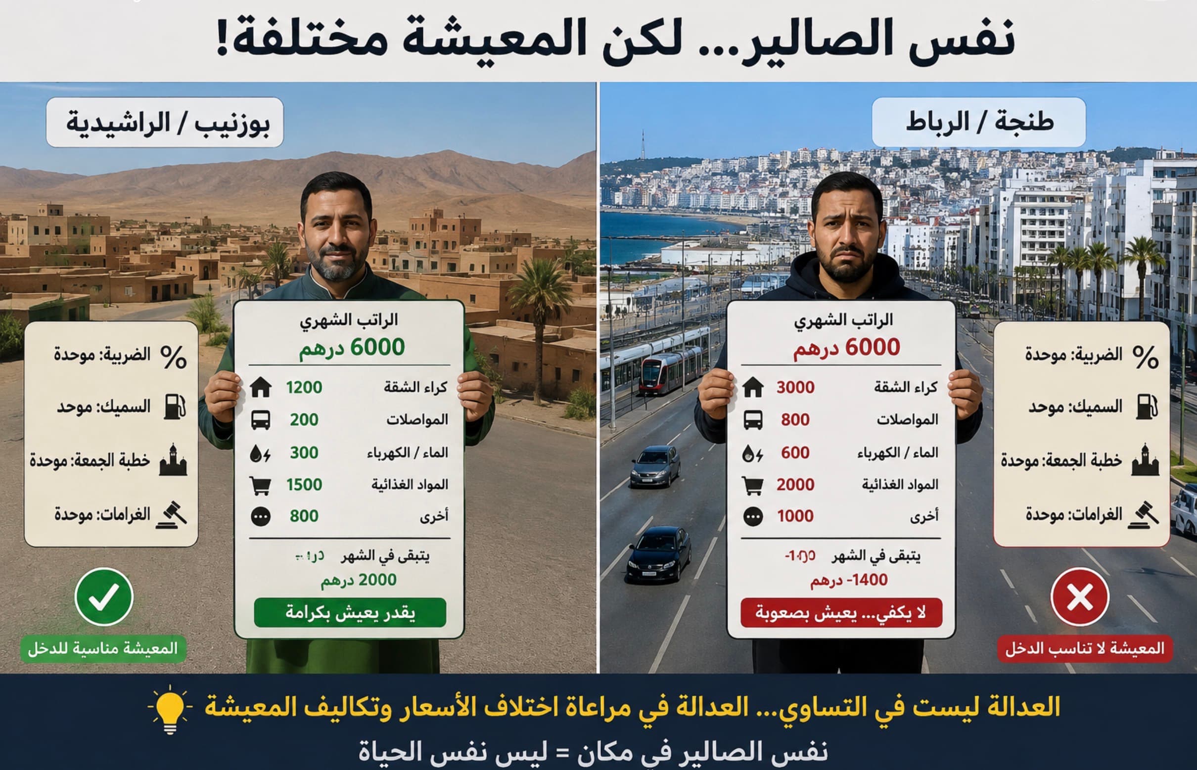 مساواة الضرائب والسمك غير منطقية
