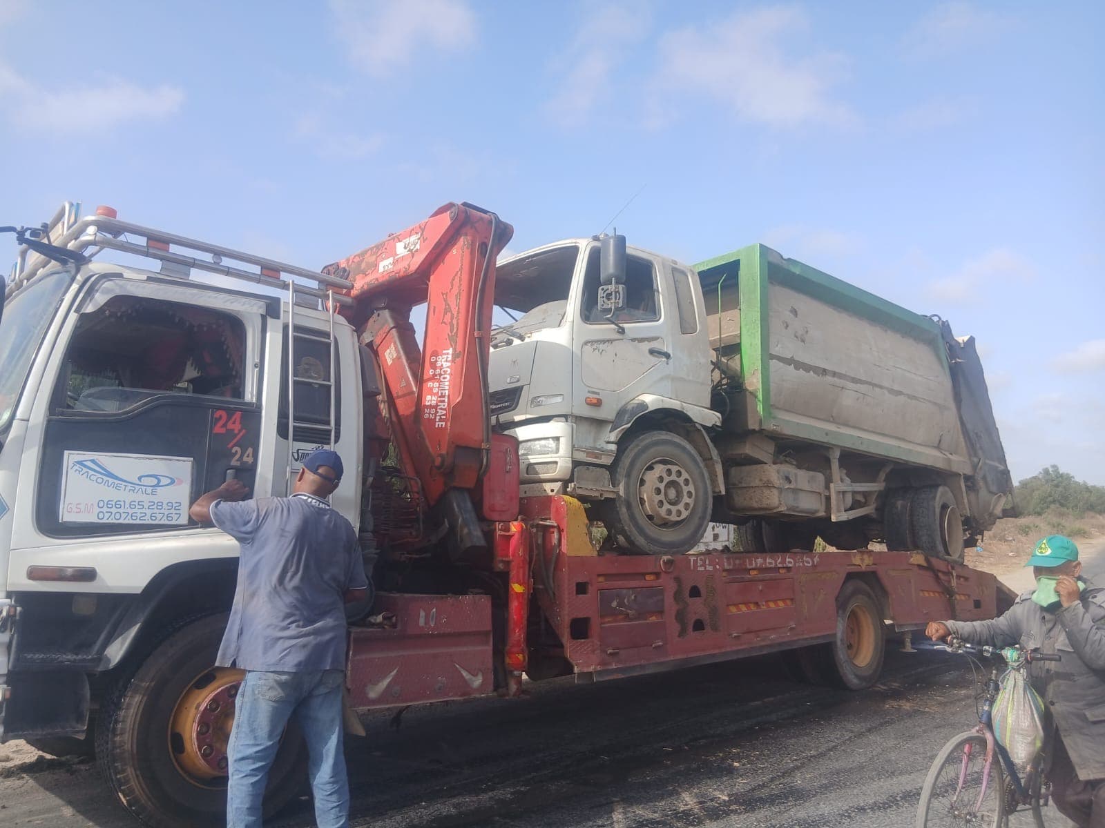 Woman Continues Argument Blocking Waste Collection