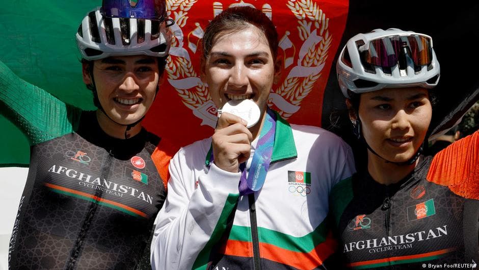 Afghan female cyclist wins silver at Asian Games