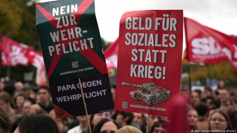 Germans protest rearmament and conscription
