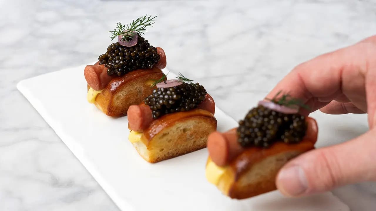 $100 hot dogs with caviar and gold