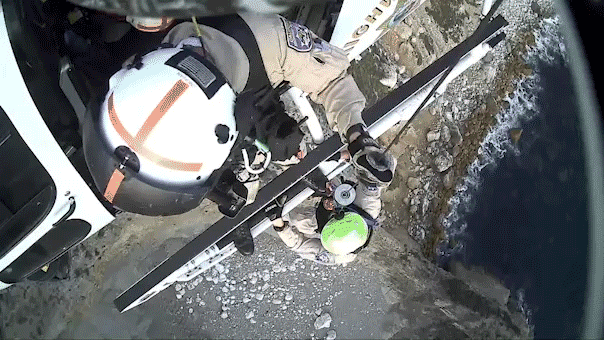 Rescue crew films saving climbers at California beach