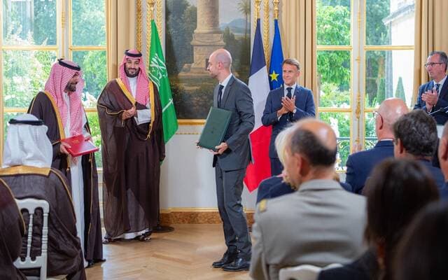 Crown Prince and Macron Sign Agreements
