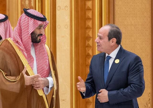 السيسي وولي العهد يؤكدان على التعاون السعودي المصري