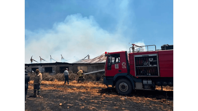 Fire at Sahel Taanayel hay warehouse