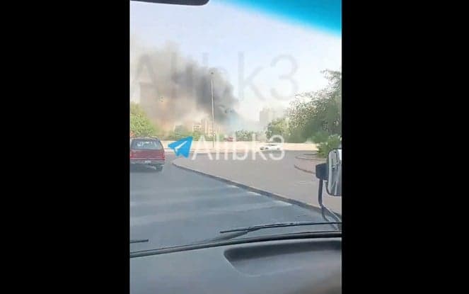 Kuwait Hit by Direct Strike and Smoke Rise