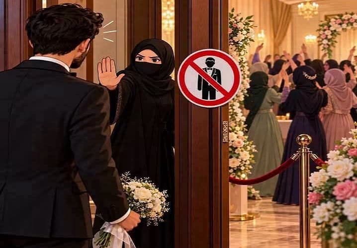 Decisions in Saraqeb and Douma on groom's access to women's halls cause debate