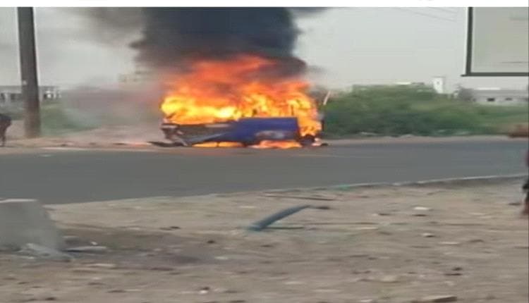 Family and driver escape fire in Aden gas van