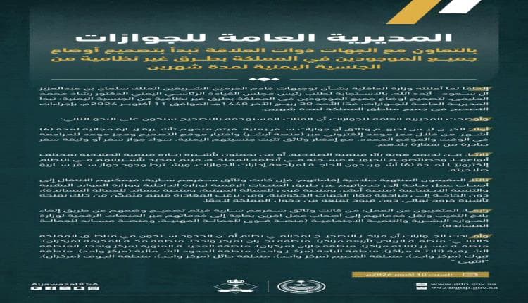 السعودية توضح آلية تصحيح أوضاع اليمنيين المخالفين