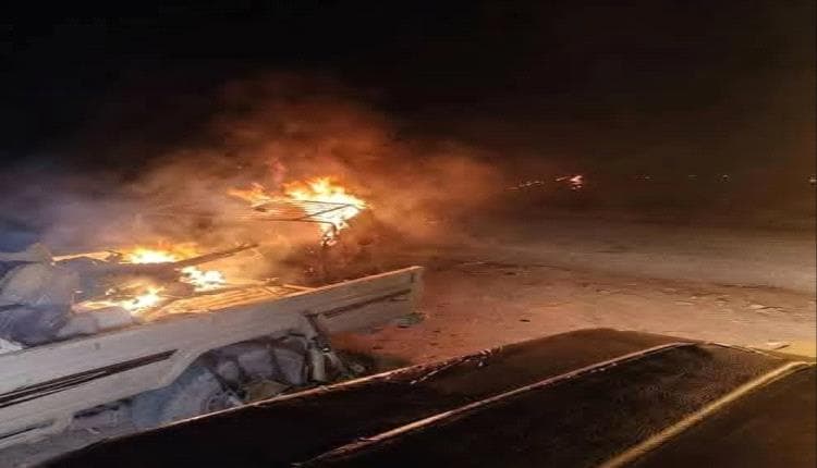 Houthi Vehicles Destroyed in Taiz