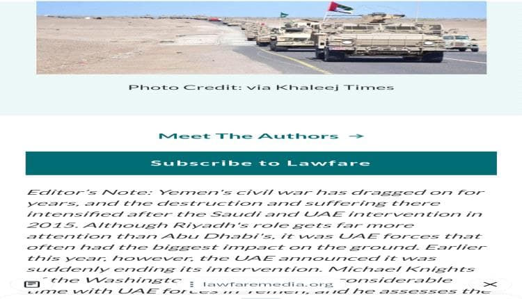 Foreign Military Report: UAE Beats Houthis