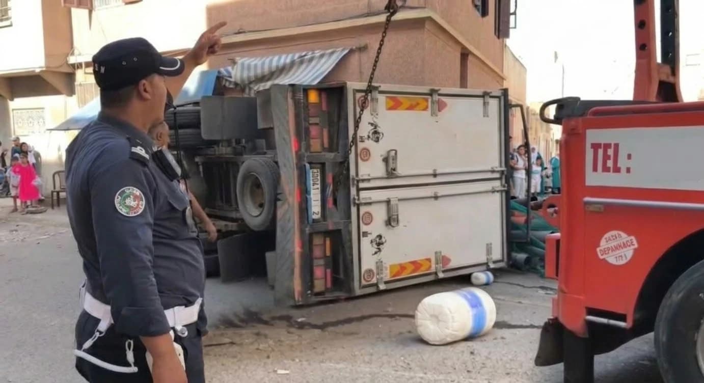 انقلاب شاحنة يودي بحياة سيدة بسطات