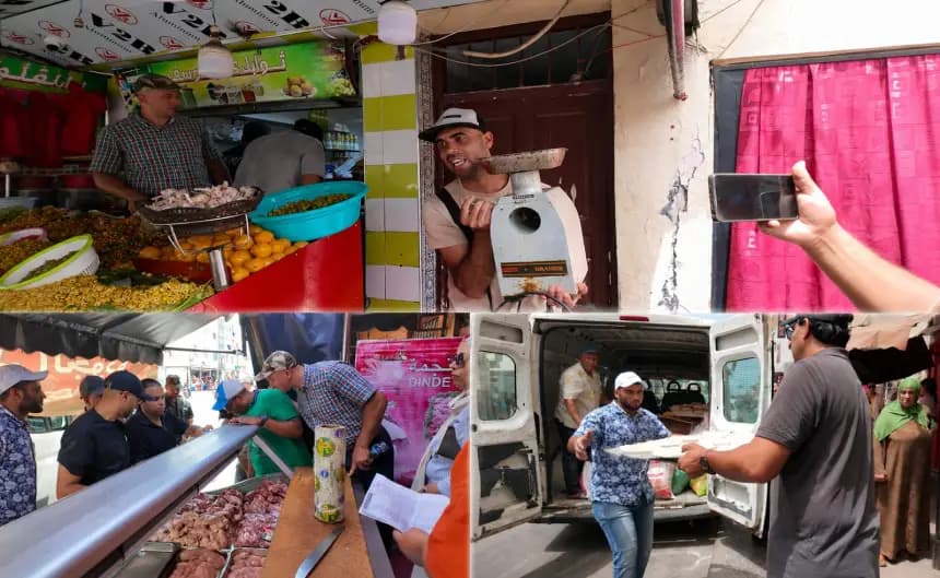 مراقبة تعلن عن حجز منتجات فاسدة وسيارات غير صالحة بالحي الحسني