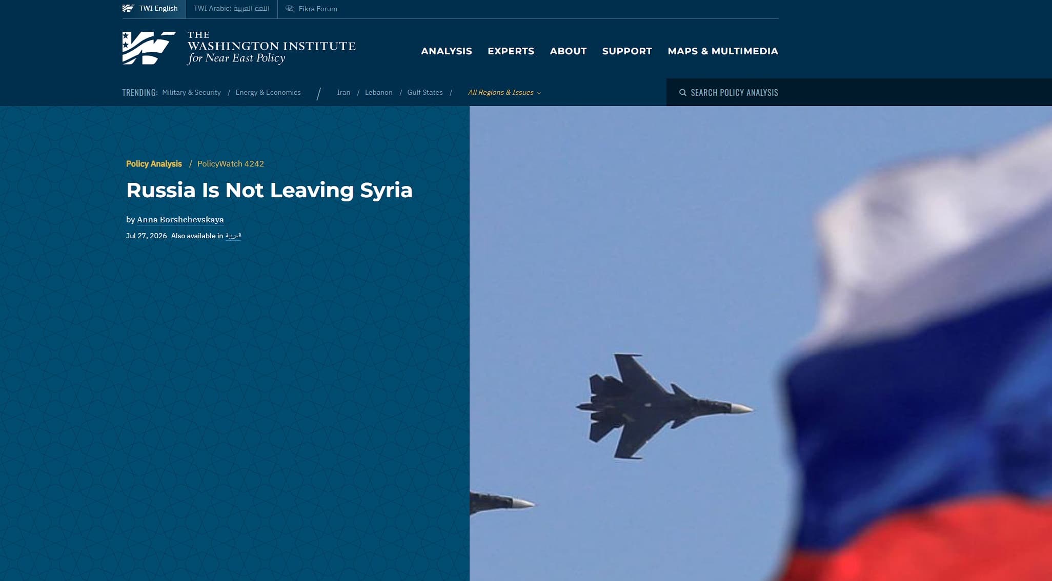 Russia's Continued Presence in Syria