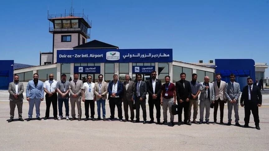 الوفد الكويتي يتفقد جاهزية مطار دير الزور لاستئناف الرحلات