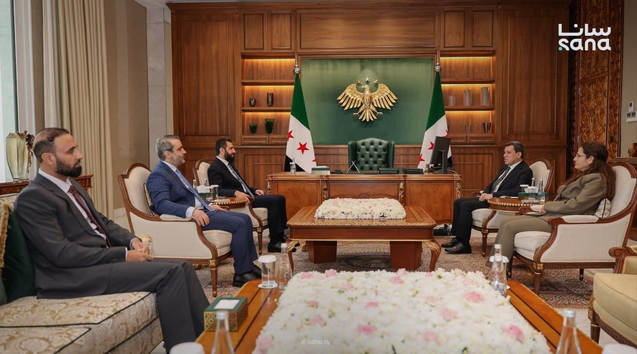 الشرع والشيباني يستقبلان عبدي وأحمد بدمشق