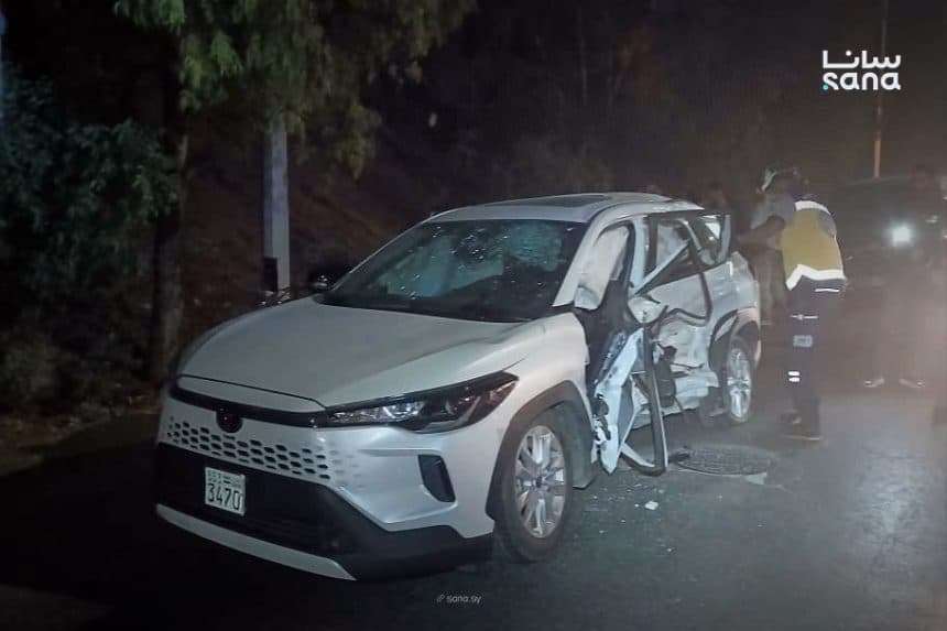 سوريا تسجل 13 حادثا وتوفي شخص وإصابة 11