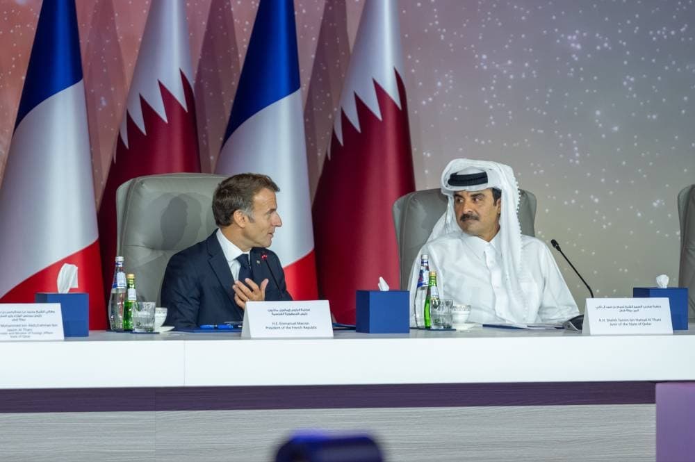 His Highness and French President at Sovereign Wealth Summit
