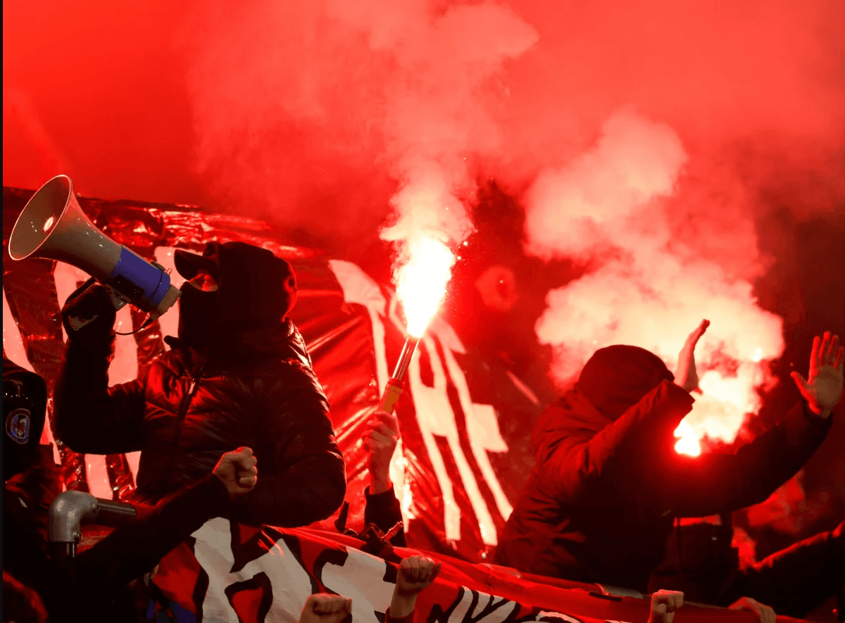 Confrontation between Crystal Palace and Rayo Vallecano supporters