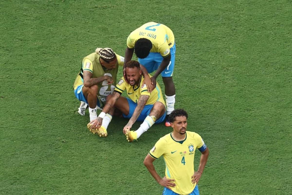 Neymar's reaction after Brazil's World Cup exit