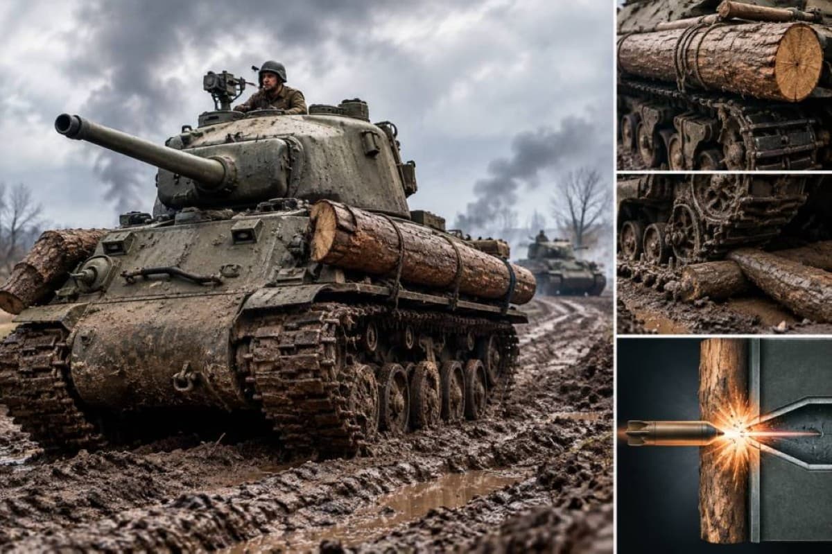Why did WWII tanks carry tree trunks