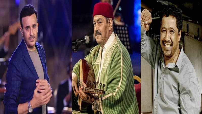 نجوم "تحت الياسمينة" صابر الرباعي لطفي بوشناق والشاب خالد يضيئون مهرجان قرطاج