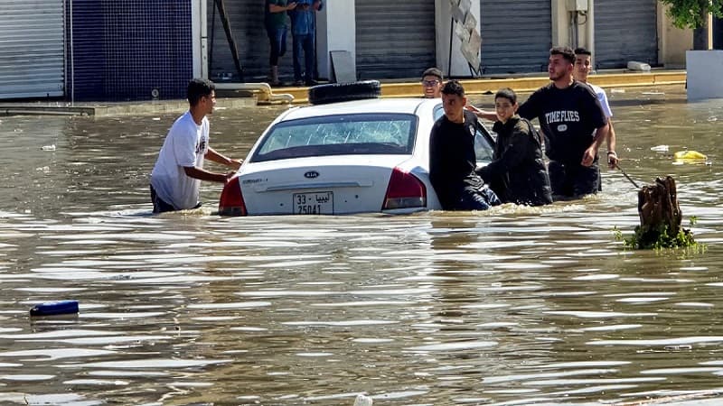 Tripoli Floods and Worker Dies from Shock