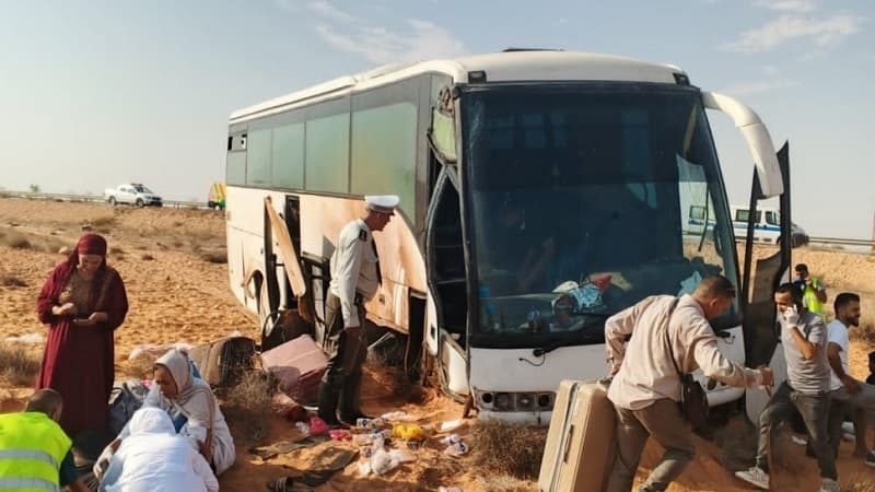 بن قردان: انزلاق حافلة ليبية يسبب إصابات