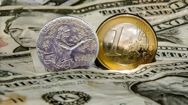 Tunisian dinar steady vs euro