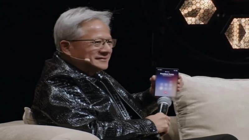 Jensen Huang with Galaxy Z Fold8