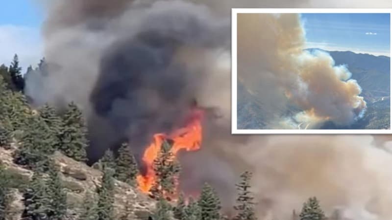California wildfire closes freeway