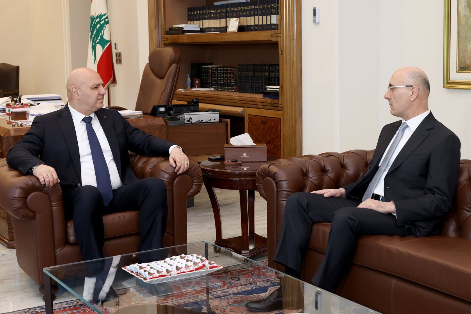 Aoun and Hajar Discuss Security and Municipalities