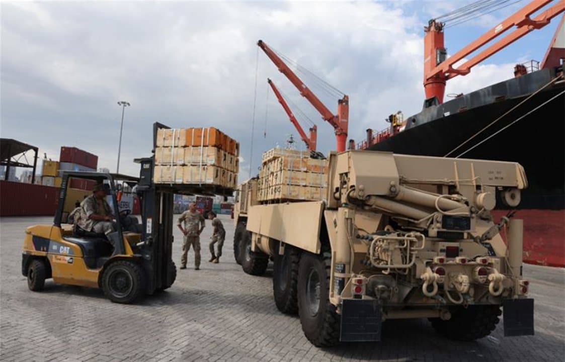 US backs military with 70 containers of ammunition