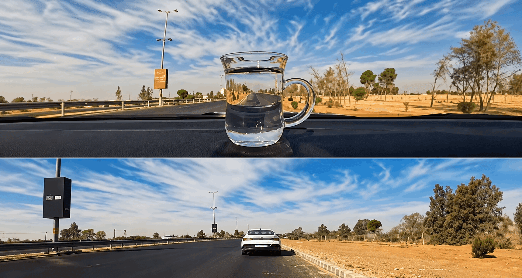 سوريا: كوب ماء يختبر جودة الطريق
