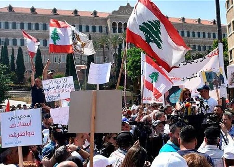 Protest march at Martyrs' Square
