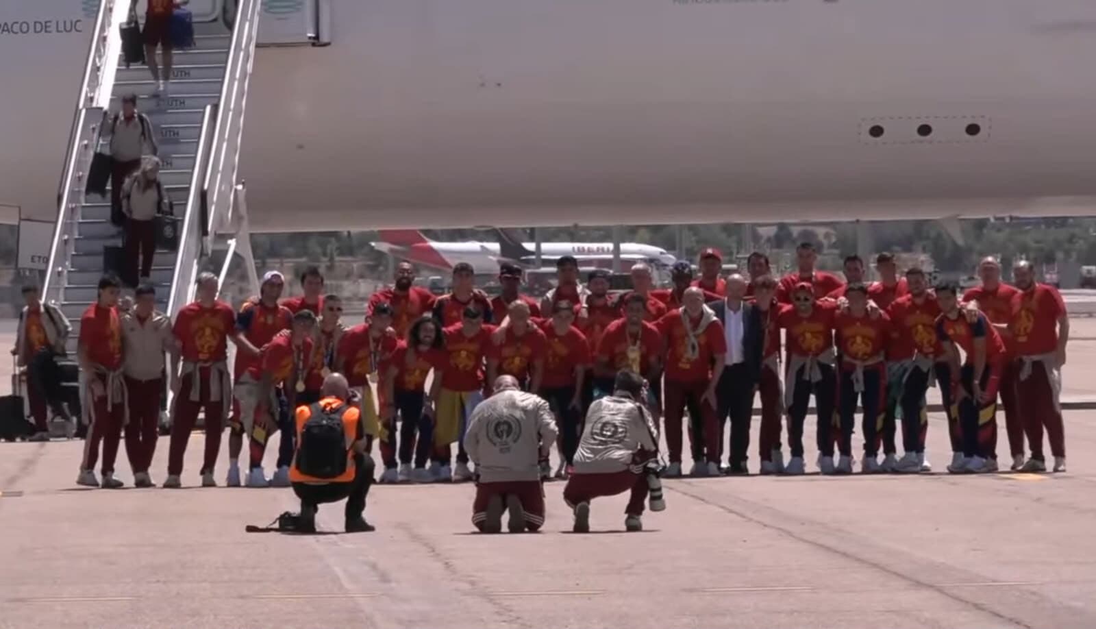 Spain's national team arrives in Madrid