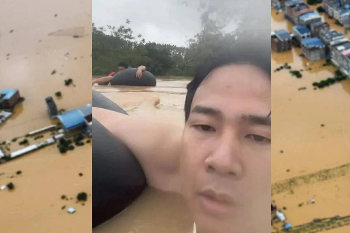 Chinese man swims hours to save father
