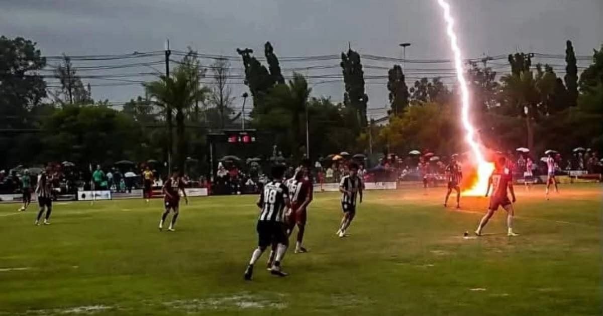 Thailand football match hit by lightning