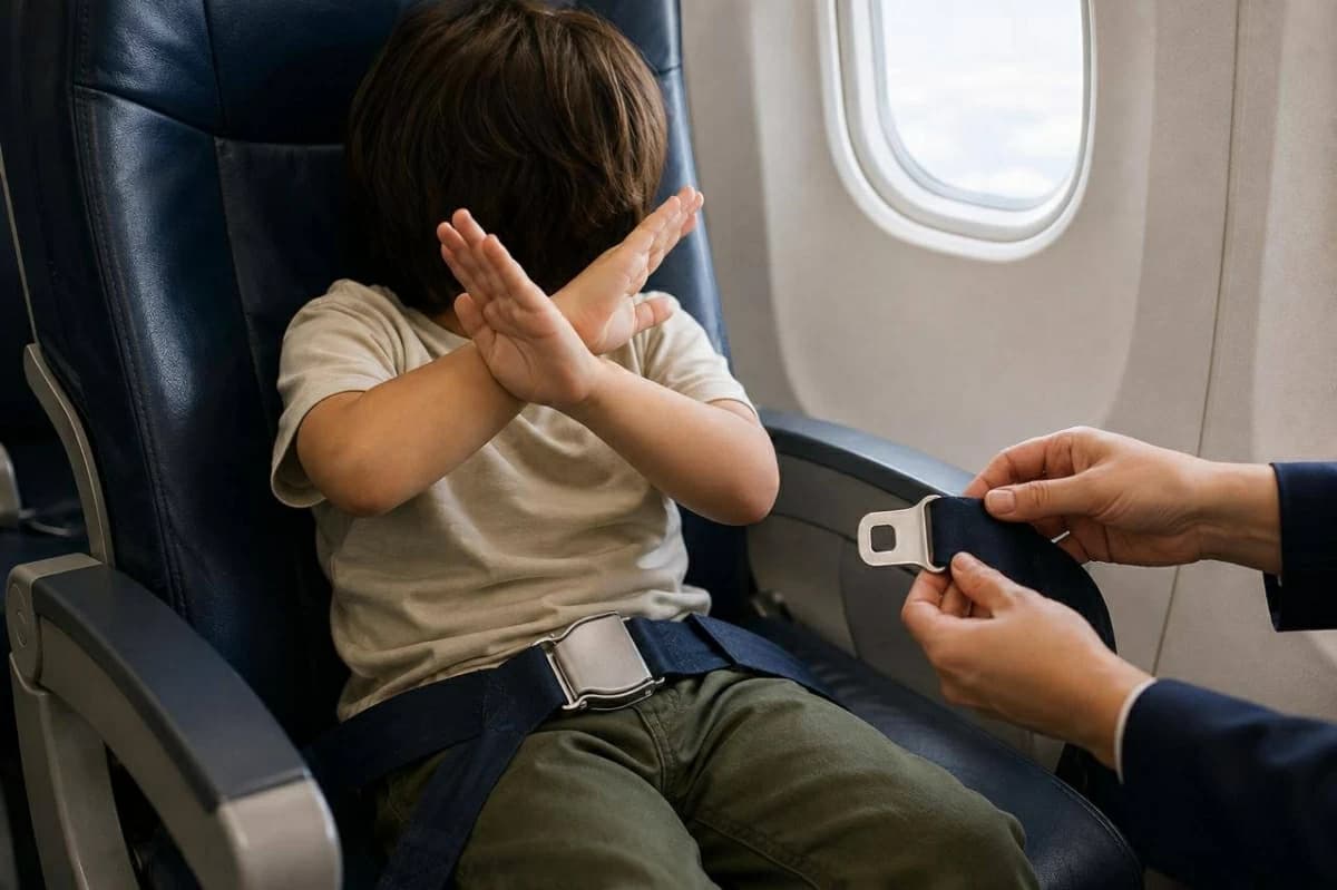 Child's seatbelt delays flight