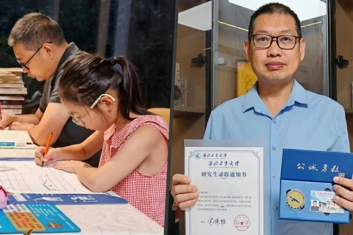 Daughter prompts father to study