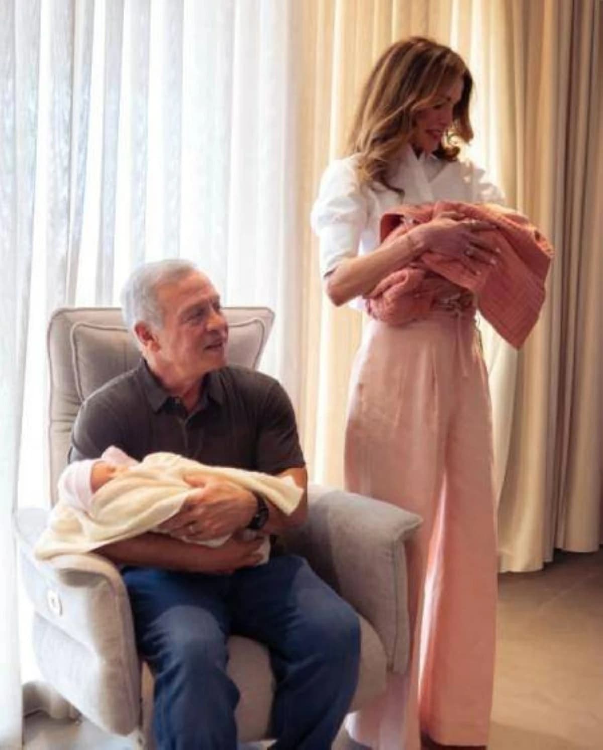 Jordanian King and Queen honor twin granddaughters