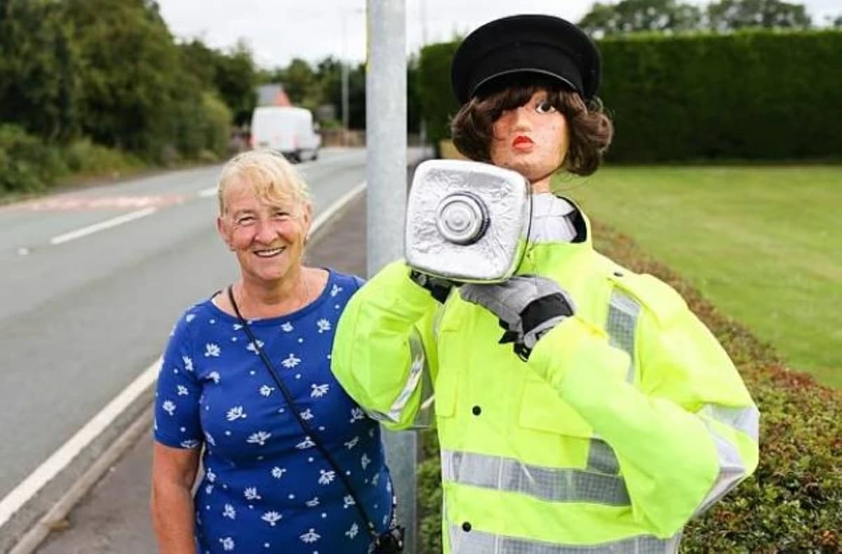 British police use scarecrow to curb speeding