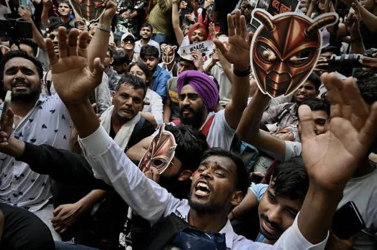 Indian police violence against protests