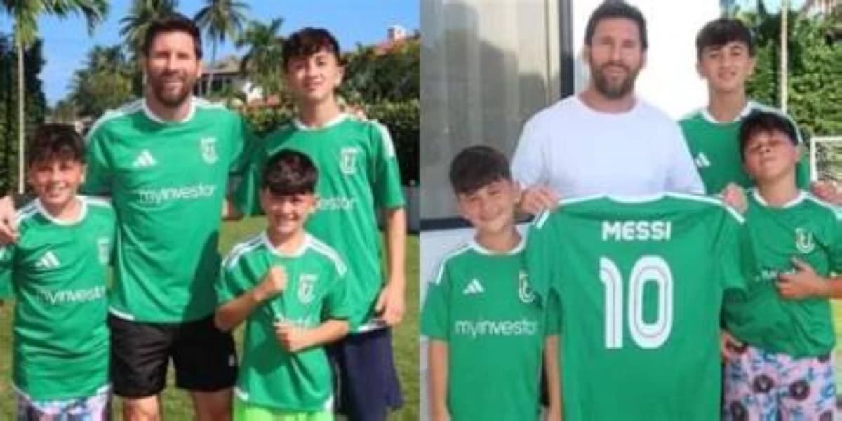 ميسي يرتدي قميص برشلونة الجديد